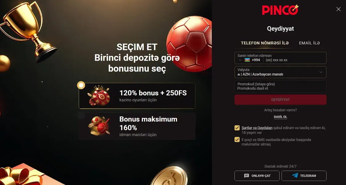 Pinco Casino – Necə qeydiyyatdan keçmək və daxil olmaq olar